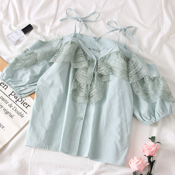 Lezser női blúz csupasz váll, több színben