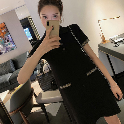 Alkalmi női ruha rövid ujjú fehér és fekete színben