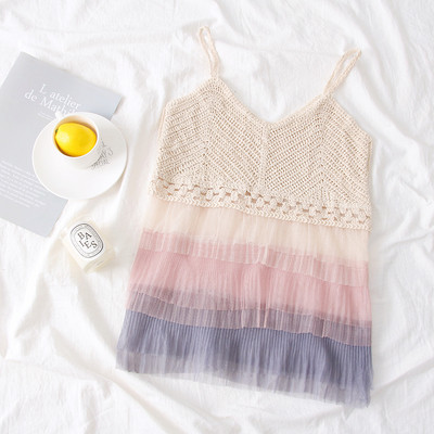 Modern női felső, három színben tüllel