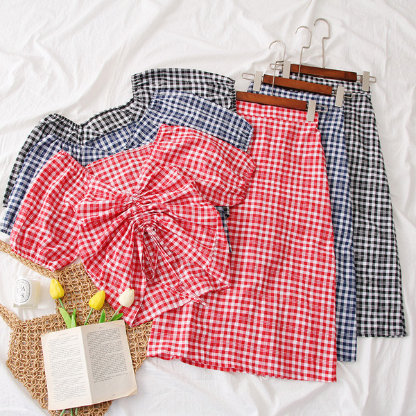 Új modell női szett blúz és szoknya három színben