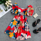 Virágmintás női ruha két színben