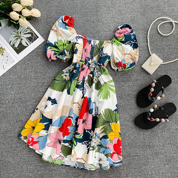 Virágmintás női ruha két színben