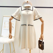 Női ruha rövid lótusz ujjú három színben