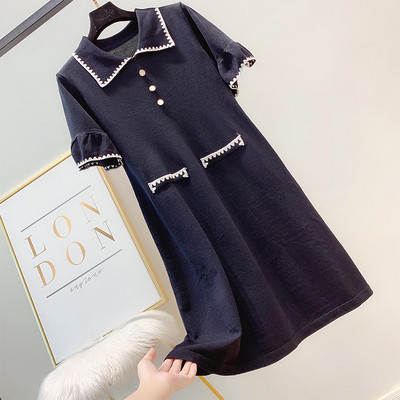 Női ruha rövid lótusz ujjú három színben