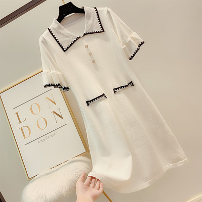 Női ruha rövid lótusz ujjú három színben