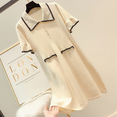 Női ruha rövid lótusz ujjú három színben