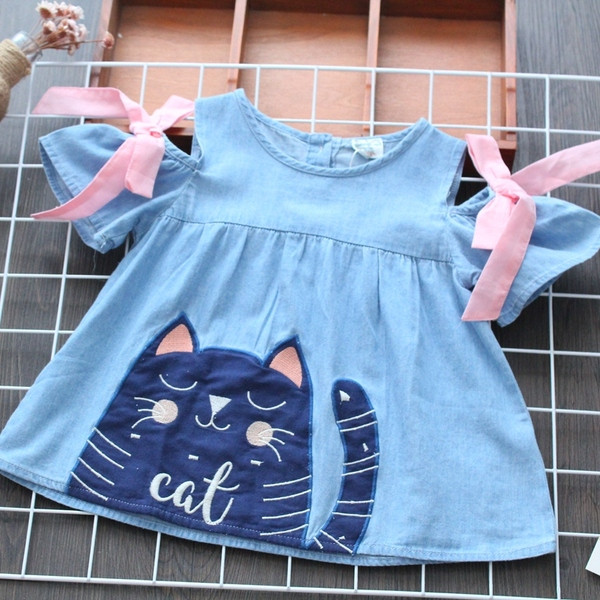 Rochie casual pentru copii in albastru pentru fete