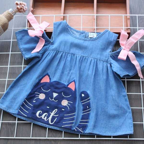 Rochie casual pentru copii in albastru pentru fete