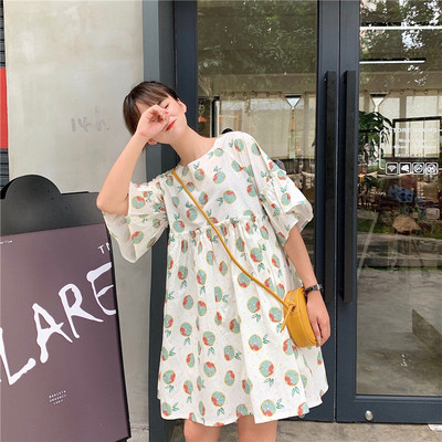 Rochie larga de dama cu imprimeu in doua culori