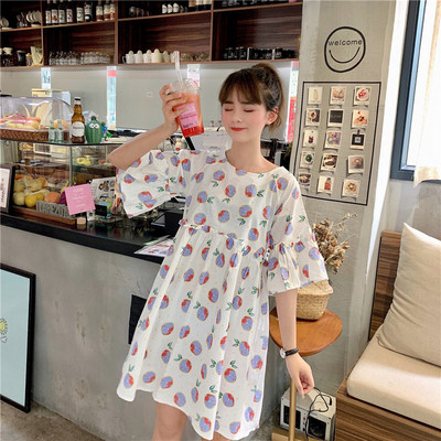 Rochie larga de dama cu imprimeu in doua culori