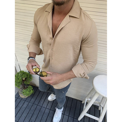 Új modell hosszú ujjú férfi ing különböző színekben