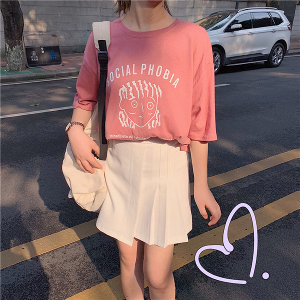 Női póló rózsaszín és zöld mintával