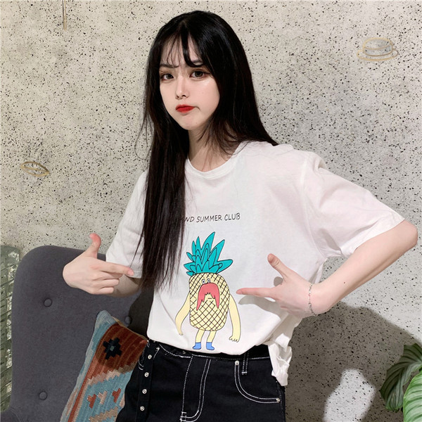 Női póló ananász rátéttel