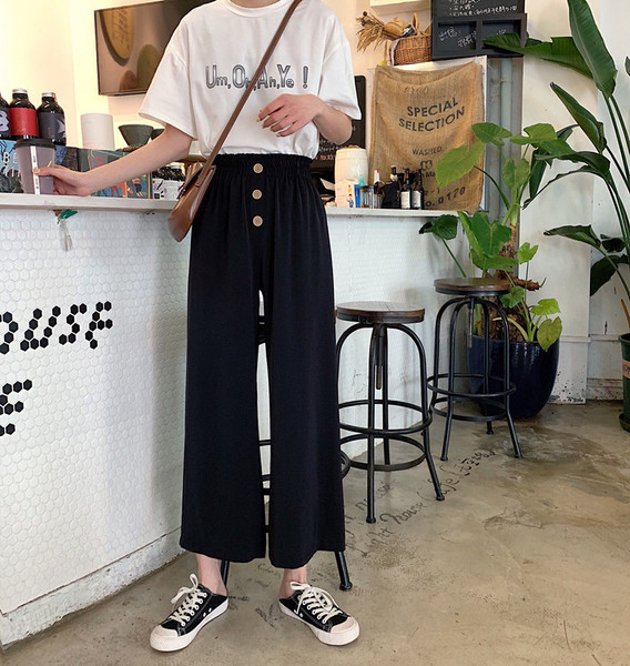 Női széles gombos nadrág két színben