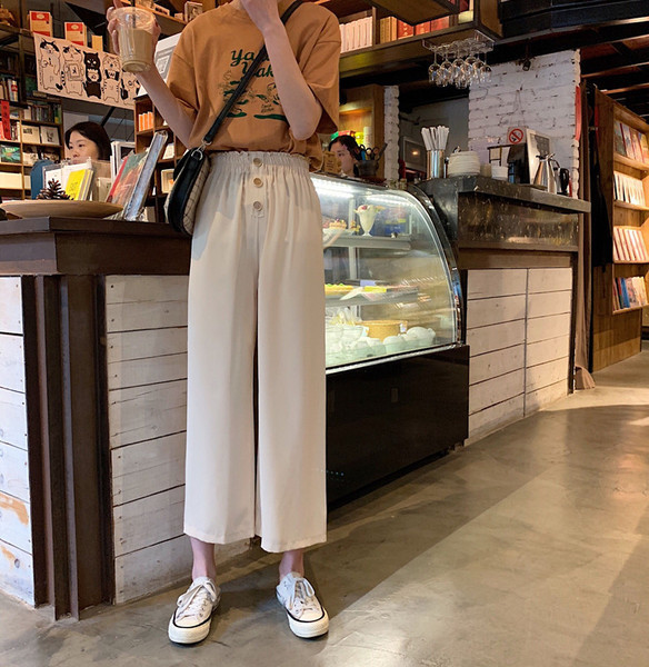 Női széles gombos nadrág két színben