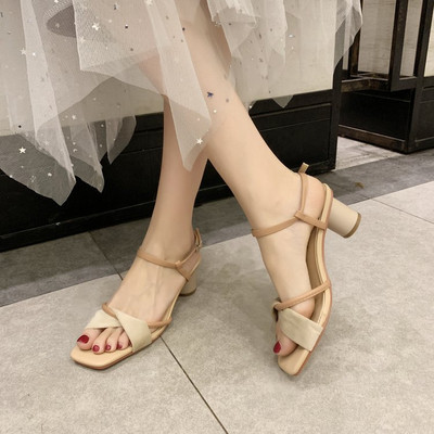 Sandale casual de damă cu toc în două culori