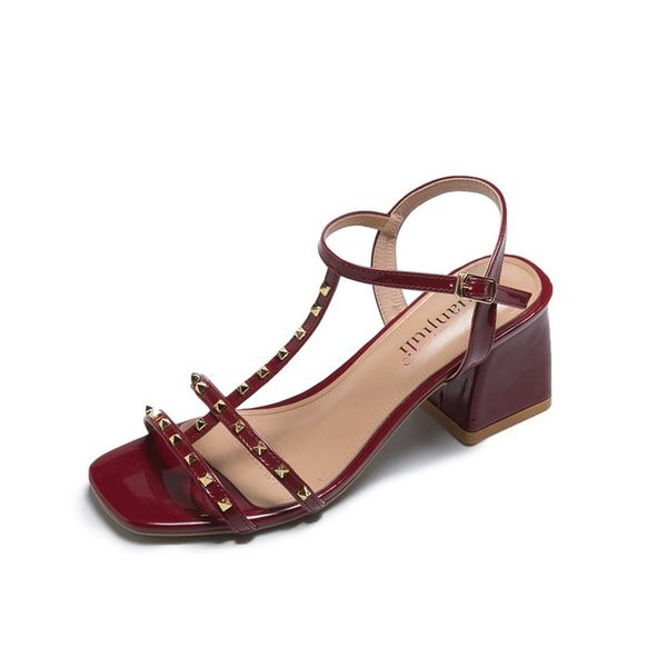 Női magassarkú szandál ok eco bőr három színben fűzőlyukkal