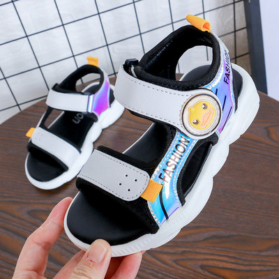 Alkalmi gyerekszandál fiúknak két színben felirattal