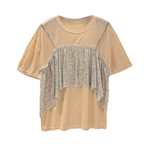 Aktuális női póló flitterekkel több színben