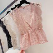 Női csipke felső V-nyakkal