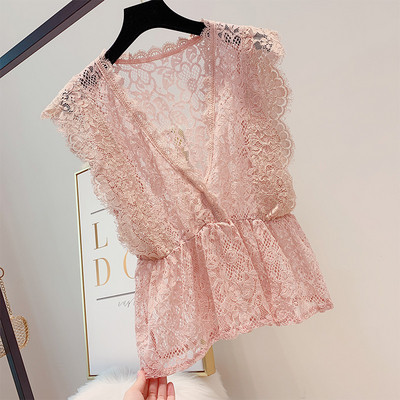 Női csipke felső V-nyakkal