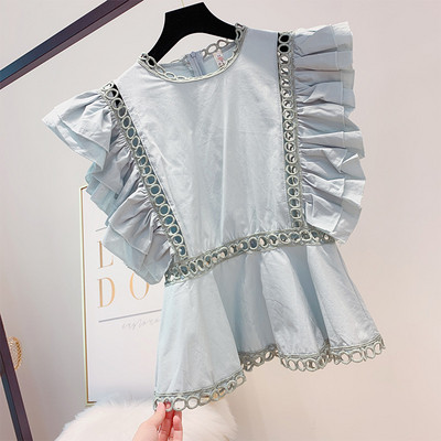 Stílusos női akasztófelső O-nyakkivágással, több színben