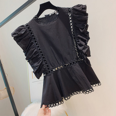 Stílusos női akasztófelső O-nyakkivágással, több színben