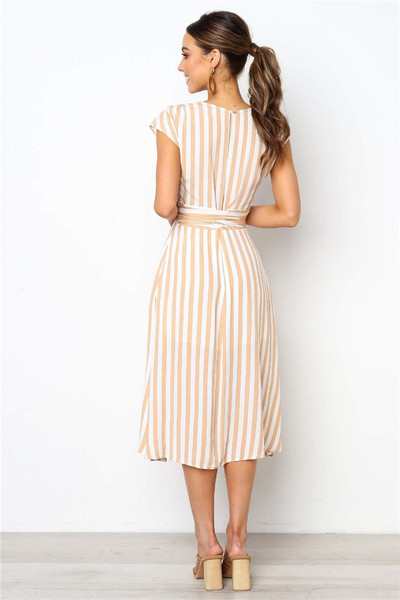 Új modell női ruha bézs és zöld színben