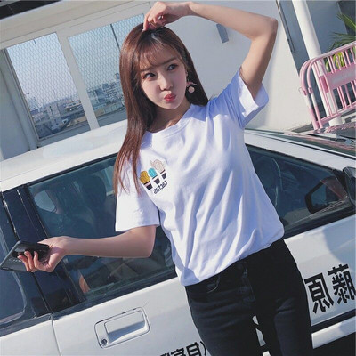 Alkalmi női póló rövid ujjú fehér és rózsaszín színben