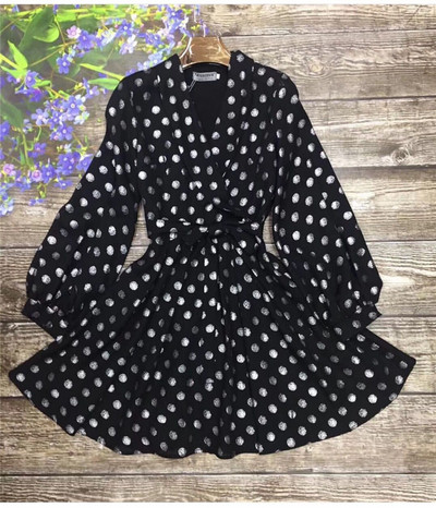 Stílusos női ruha pöttyökkel három színben