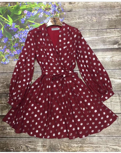 Stílusos női ruha pöttyökkel három színben