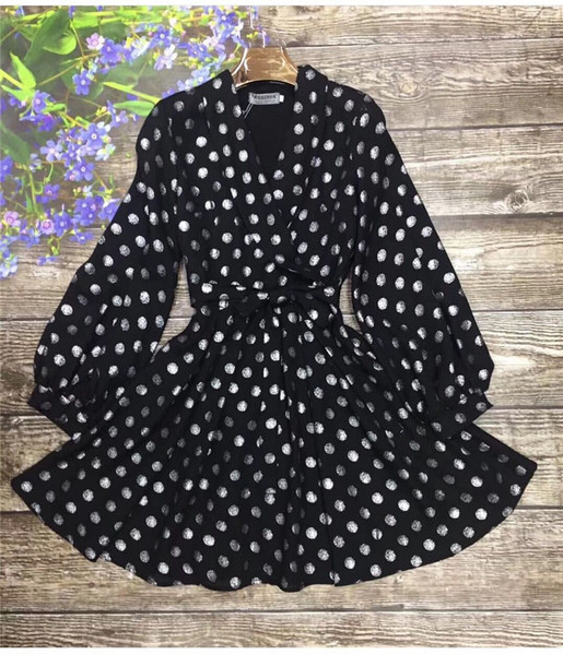 Stílusos női ruha pöttyökkel három színben
