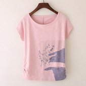 Alkalmi női blúz szürke és rózsaszín színben