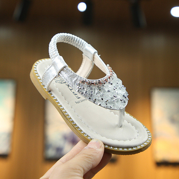 Modern gyerekszandál lányoknak három színben kövekkel