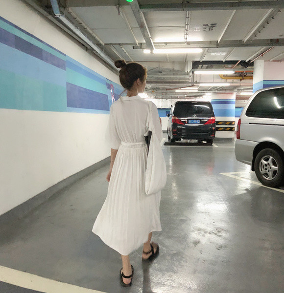 Női nyári ruha, derékban megkötős