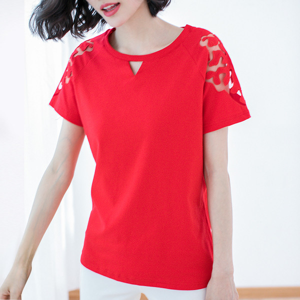 Alkalmi női blúz, rövid ujjú hat színben