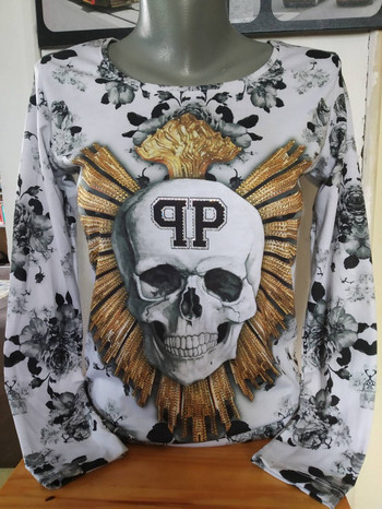 Дамска блуза Tribal Skull White