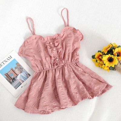 Modern női felső, vékony pántokkal és gombokkal, többféle színben