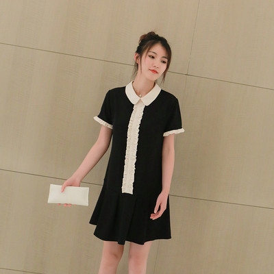 Rochie casual de dama cu maneci scurte de culoare neagra