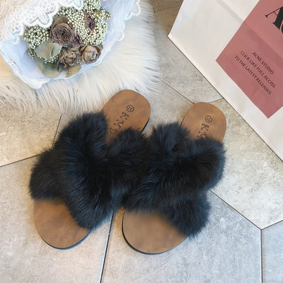 Modern női papucs pehely és lapos talppal, négy színben