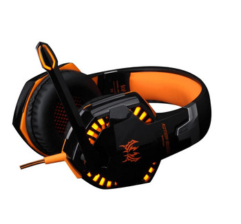 Gaming Headphone Kotion Κάθε G2000 - με μικρόφωνο και λυχνίες LED - πορτοκαλί