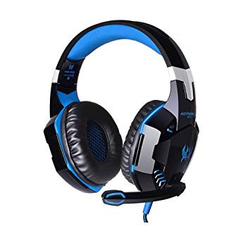 Gaming Headphone Kotion Each G2000 - με μικρόφωνο και LED φώτα - μαύρο με μπλε χρώμα