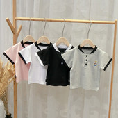 Többféle színben hímzett alkalmi gyerekpóló fiúknak