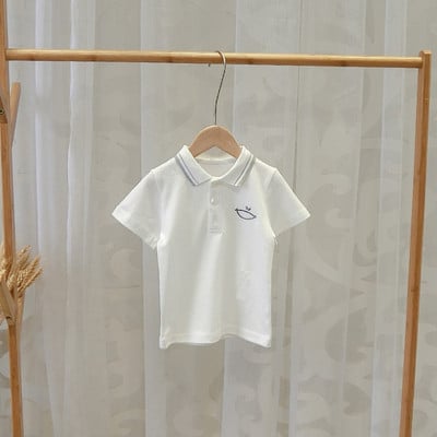 Modern, sárga-fehér gyerekpóló fiúknak