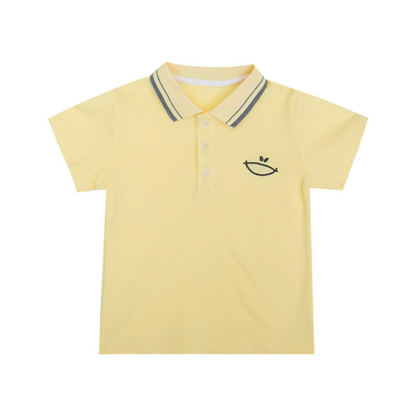 Modern, sárga-fehér gyerekpóló fiúknak