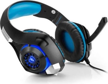 Геймърски слушалки Beexcellent GM-1 - шумоизолиращи, с микрофон и LED светлини - сини