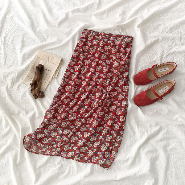 Virágmintás hosszú női szoknya