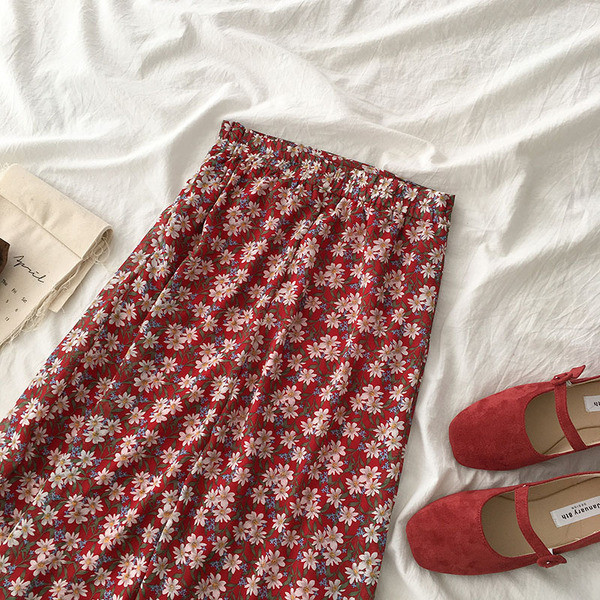 Virágmintás hosszú női szoknya