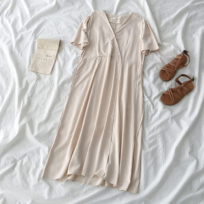 Lezser széles ruha két színben gombokkal