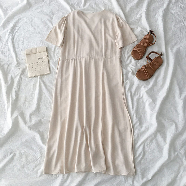 Lezser széles ruha két színben gombokkal